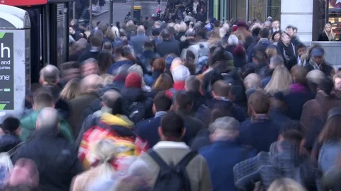 Busy pedestrians commuting during rush hour Video stock 121207853