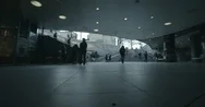 Busy People Like Silhouettes In Subway Hyperlapse Stock Footage
