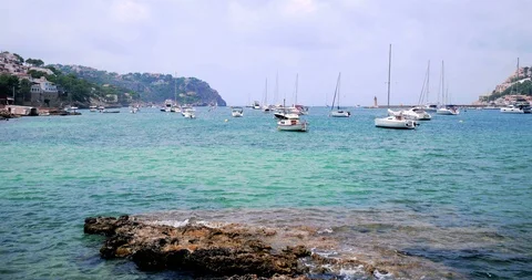 Busy port timelapse at Port Andratx, Majorca, Spain Stock Footage 86163553