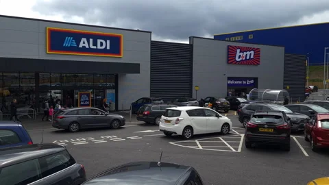 Busy retail park. Stock Footage 240138933