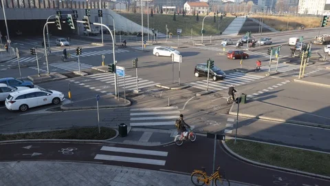 Busy road crossing Stock Footage 102003890
