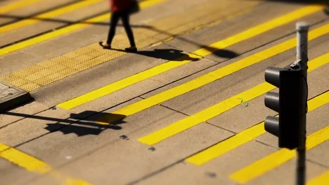 Busy road in crowded central district. Hong Kong Stock Footage 123276637