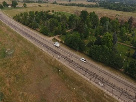Busy Road from Drone View Vídeo Stock 77523610