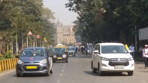 Busy Road in Mumbai Stock Footage 101473147