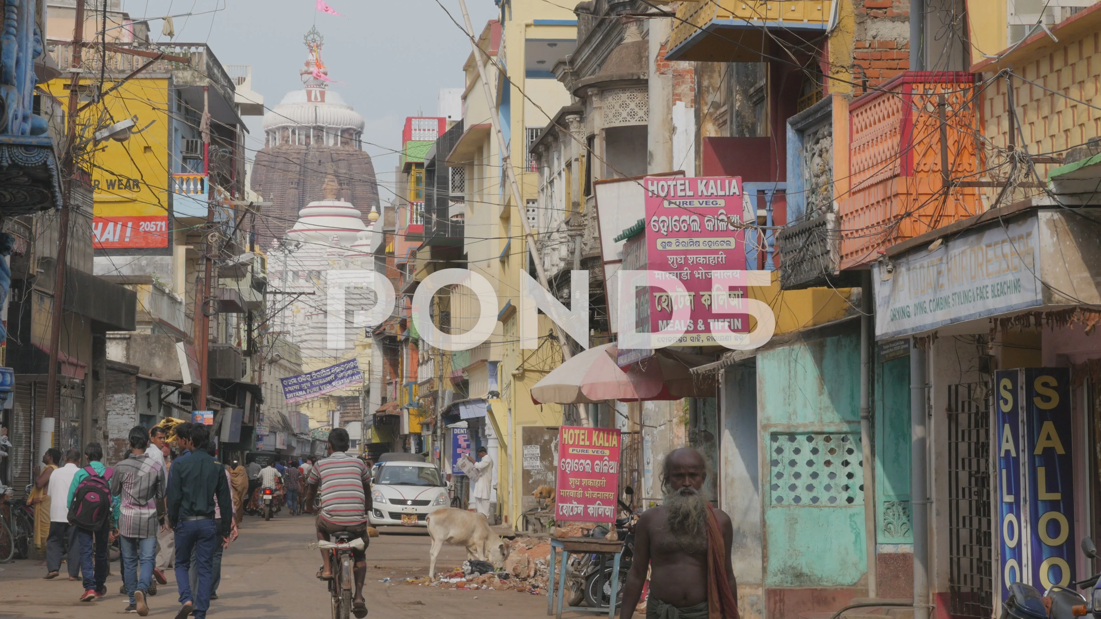 Busy Grand road,Puri,India, Stock Video