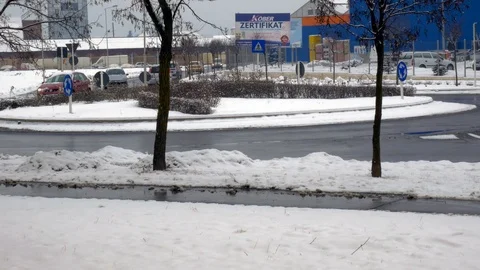 Busy roundabout Stock Footage 100707312