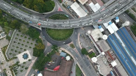 Busy Roundabout  Stock Footage 136786227