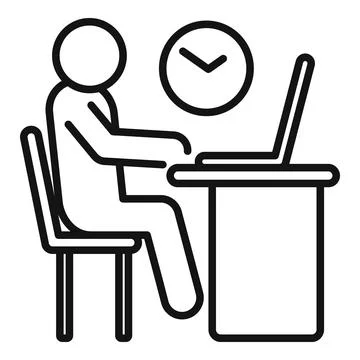 Busy routine plan icon outline vector. Change online day 스톡 일러스트