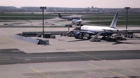 Busy Runway Stock Footage 11875786