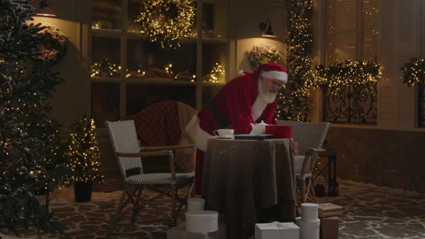 Busy Santa Claus Is Getting Ready to Christmas Stock Footage 220151111