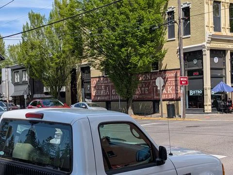 Busy Silverton street intersection featuring historic architecture Photos