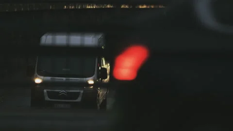 Busy Split Level Junction at Night Video stock 87827464