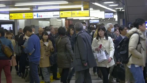 Busy Station Inside The Tokyo Metro In Tokyo, Japan Stock Footage 159057108