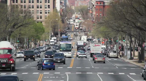 Busy Street in the Cities Intersection. Stock Footage 3577085