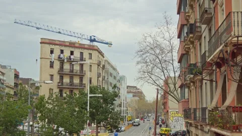 A busy street with construction work in progress Stock Footage 246400233