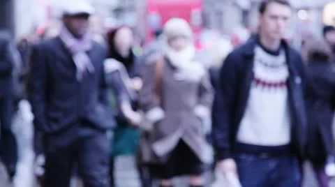 Busy Street Crowd Video stock 11129437