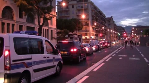 Busy street in the evening Stock Footage 8677920