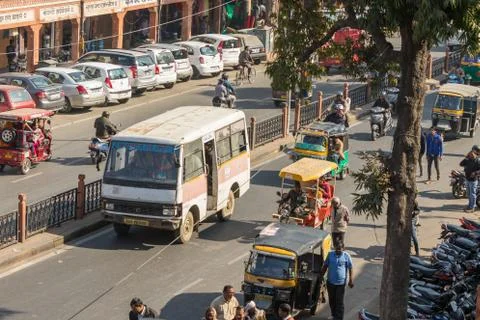 Busy street in Jaipur Stock Photos