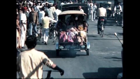 Busy Street with Rickshaws Video stock 276293195