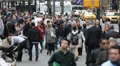 Busy Street Traffic Corporate Business People Lunch Break Hour New York City NYC HD Footage