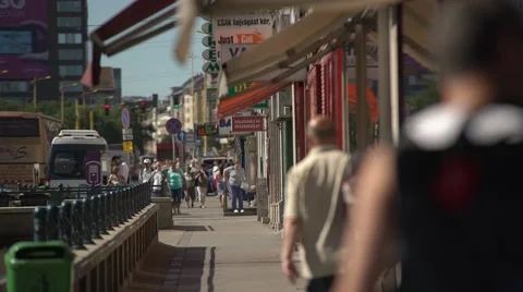 Busy street view Stock Footage 65089265