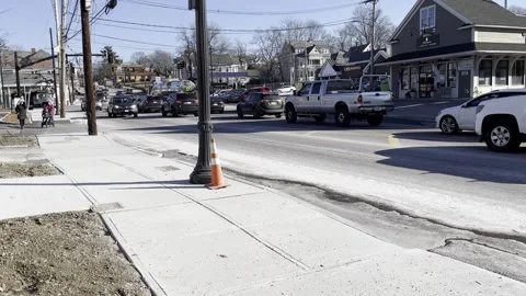 Busy Street in Winter Stock Footage 228621480