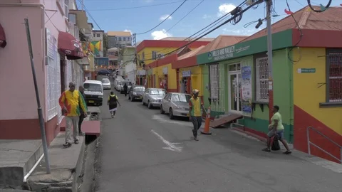 Busy streets, St. George's, Grenada, Windward Islands, West Indies, Caribbean, Stock Footage 112101308