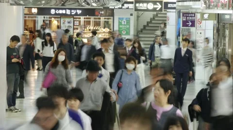 Busy Subway Station time lapse Stock Footage 63385821