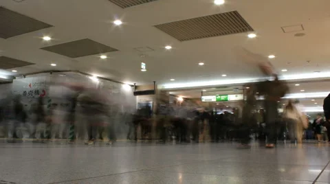Busy Subway Station in Tokyo Stock Footage