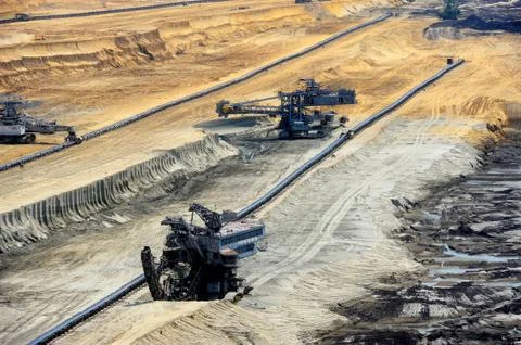 Busy surface mine Foto stock