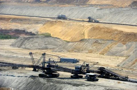 Busy surface mine Stock Photos