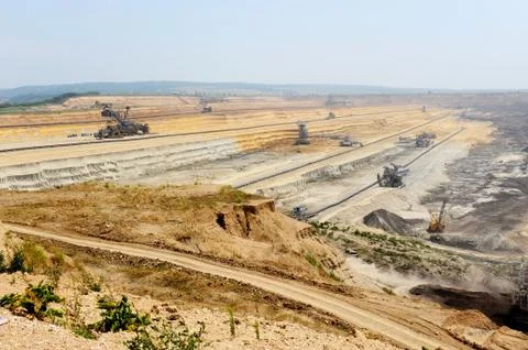 Busy surface mine Stock Photos
