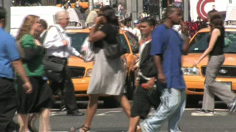 Busy Time Square Stock Footage 270419