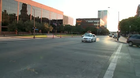 BUSY TIMELAPSE DOWNTOWN WIDE INTERSECTION Stock Footage 12731795