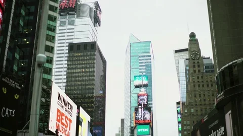 Busy Times Square at daytime Stock Footage 79600337