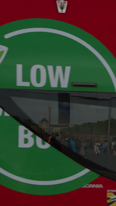 Busy Traffic and Public Buses at Trocadero Square in Paris Stock Footage 334827722