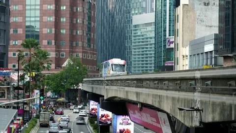 Busy traffic at Bukit Bintang Junction Stock Footage 84746579