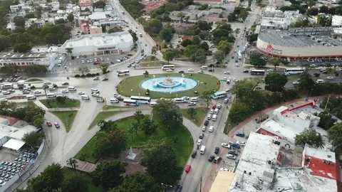 Busy traffic circle Stock Footage 106308001