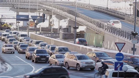 Busy traffic in the city Stock Footage 72167049