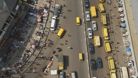 Busy traffic in Lagos Stock Footage 304740196