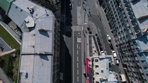 Busy Traffic in Paris on Rue La Fayette Street, Drone View Over Road Stock Footage 201019200