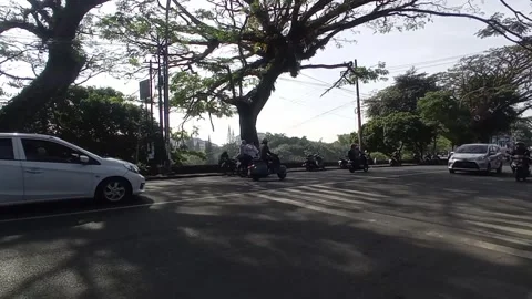 Busy traffic On the road during sunny day Stock Footage 244111663