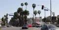 Busy Traffic Street Sign Santa Monica Boulevard Cars Passing Rush Hour Crossroad 4k or 4k+ Resolution
