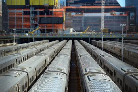 Busy train station Stock Photos