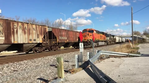 Busy Train Tracks Ft Wayne Indiana Stock Footage 63964003