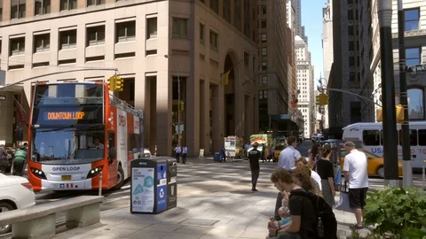 Busy wall street Stock Footage 88488118