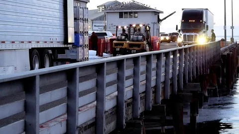 Busy wharf 2 Stock Footage 89597643