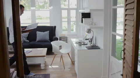 Busy working at home Stock Footage 55655192