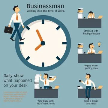 Busy on your desk Stock Illustration