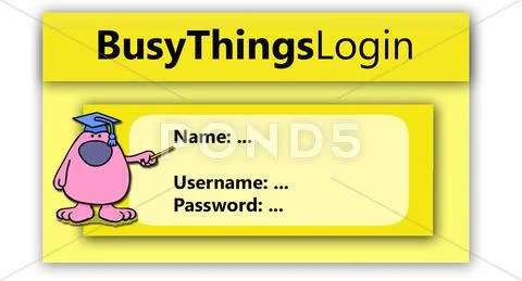 BusyThings Login Cards Modello PSD